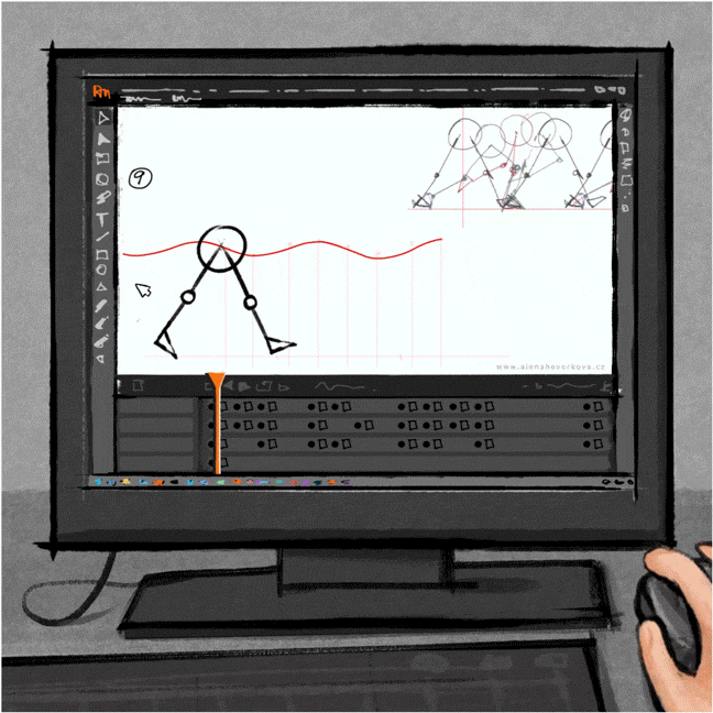 2D animation  framebyframe Walkcycle