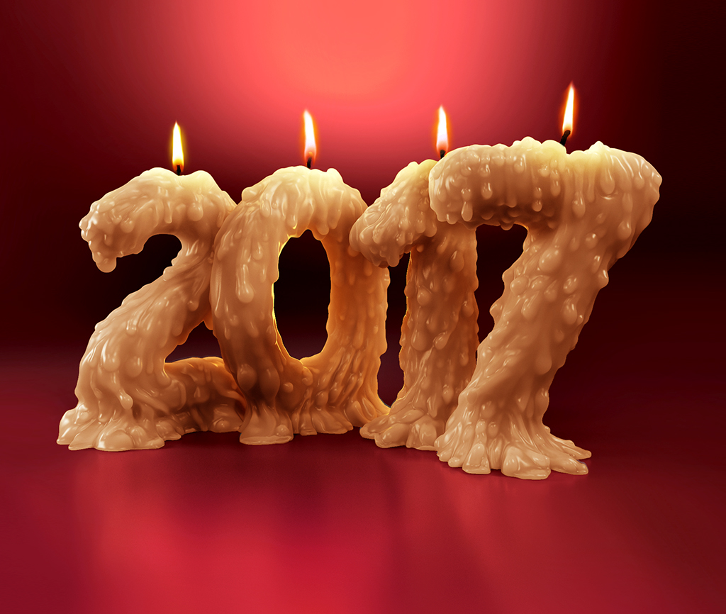 3D candle fire light newyear 3DType 3Dtypo