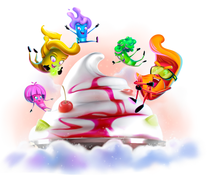 Character design  frozen yogurt advertisement music visual concept jam Mascot design fun character yogurt
