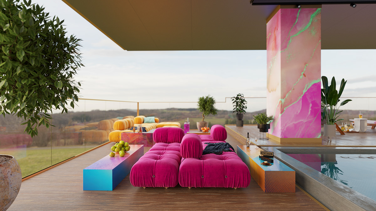 visualization interior design  archviz architecture Render 3ds max modern vray minimal swimming pool