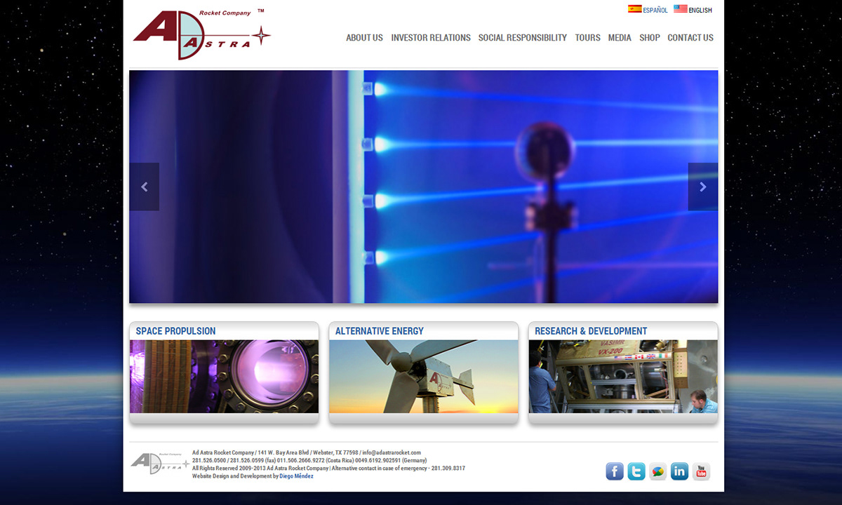Space Propulsion alternative energy new technologies reasearch development Website Drupal