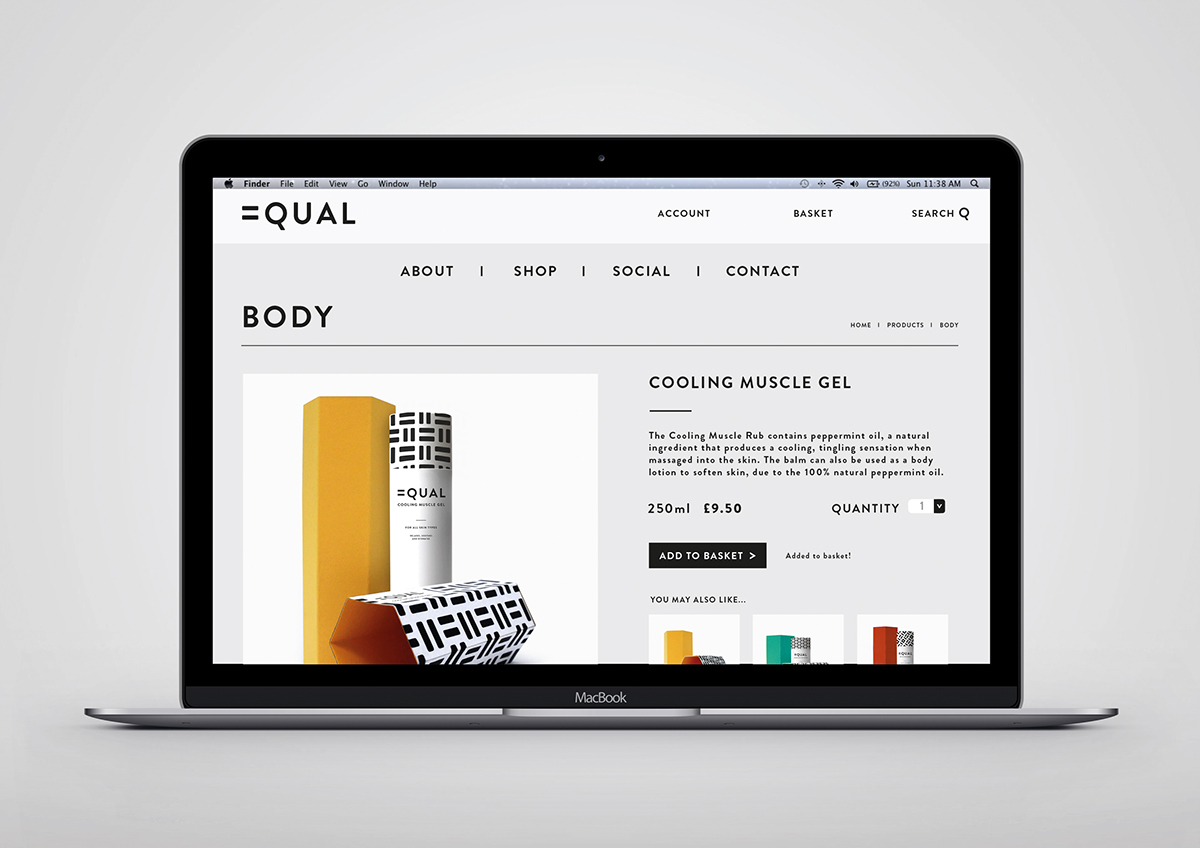 Adobe Portfolio Equal cosmetics skincare brand product pattern hexagon luxury sports beauty logo design body Retail