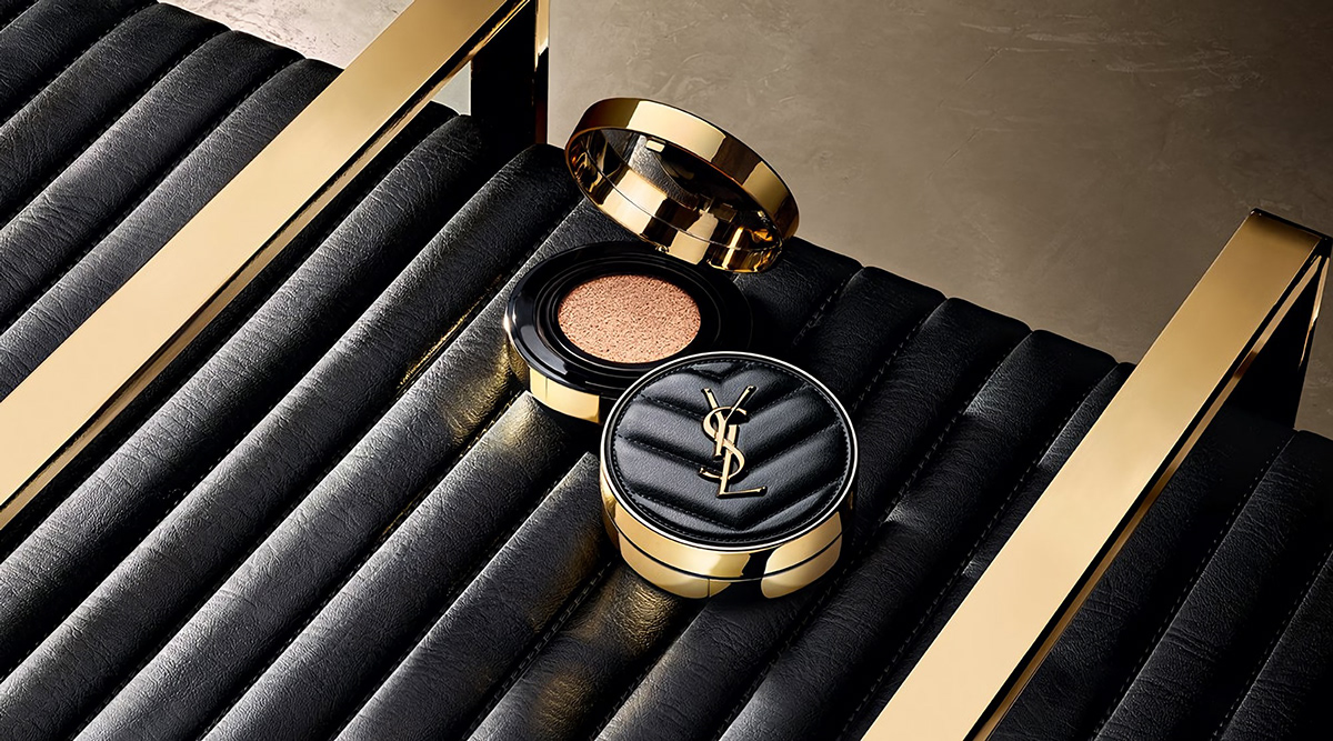 Accessory beauty Cosmetic cushion gold luxury minimal objet package ysl