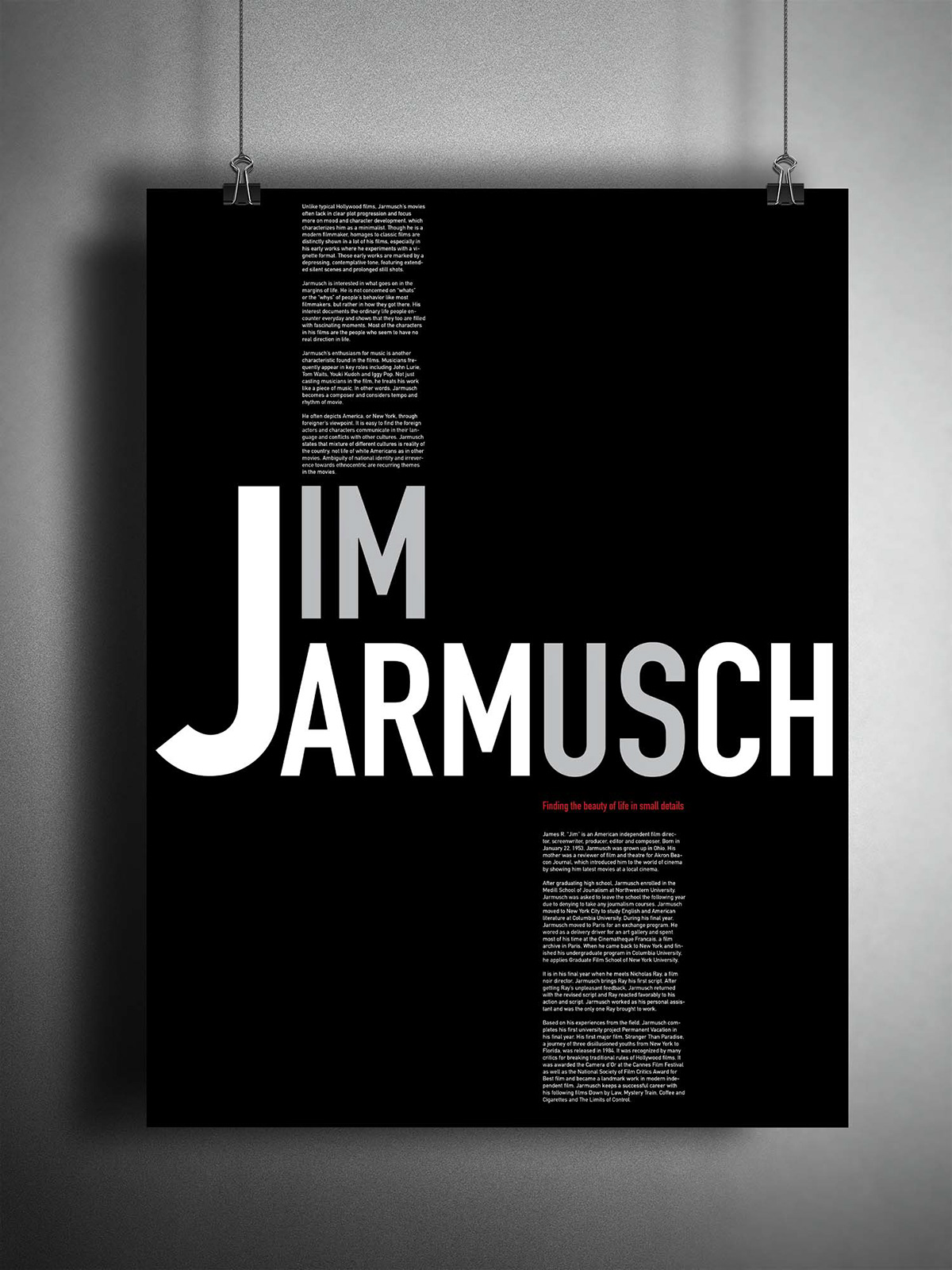 Filmmaker poster JimJarmusch blackandwhite