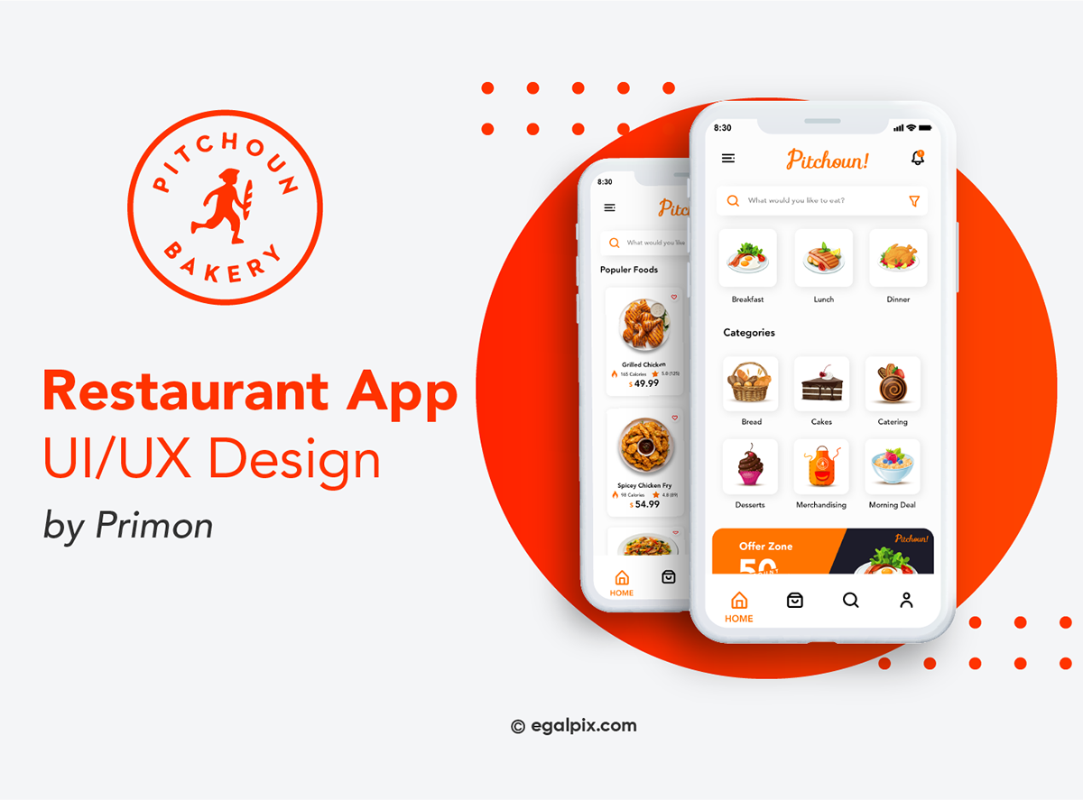 Android App UI restaurant app design UI ui design visual design app sketch app ui figma design UX design xd design