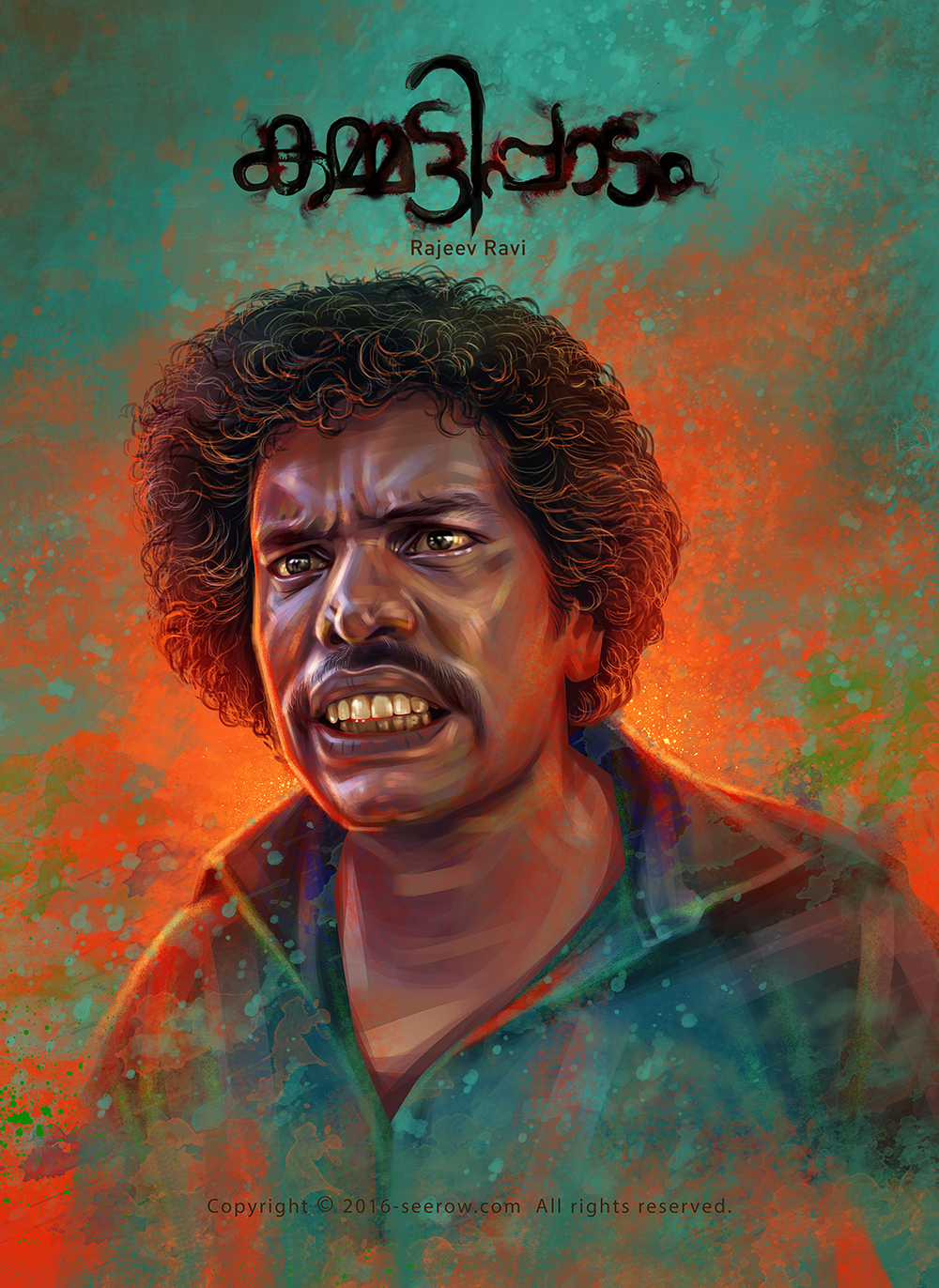 Kammatipaadam Kochi malayalam movie Character portrait digital painting kerala