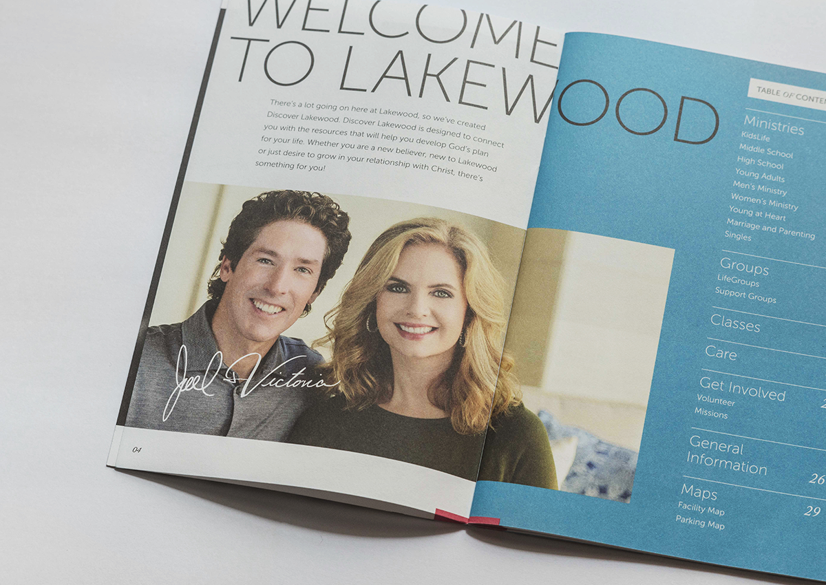 Guide Booklet Layout typography   Lakewood church church joel osteen