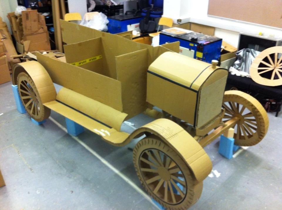 modelling ford model t group work cardboard Coventry Transport Museum