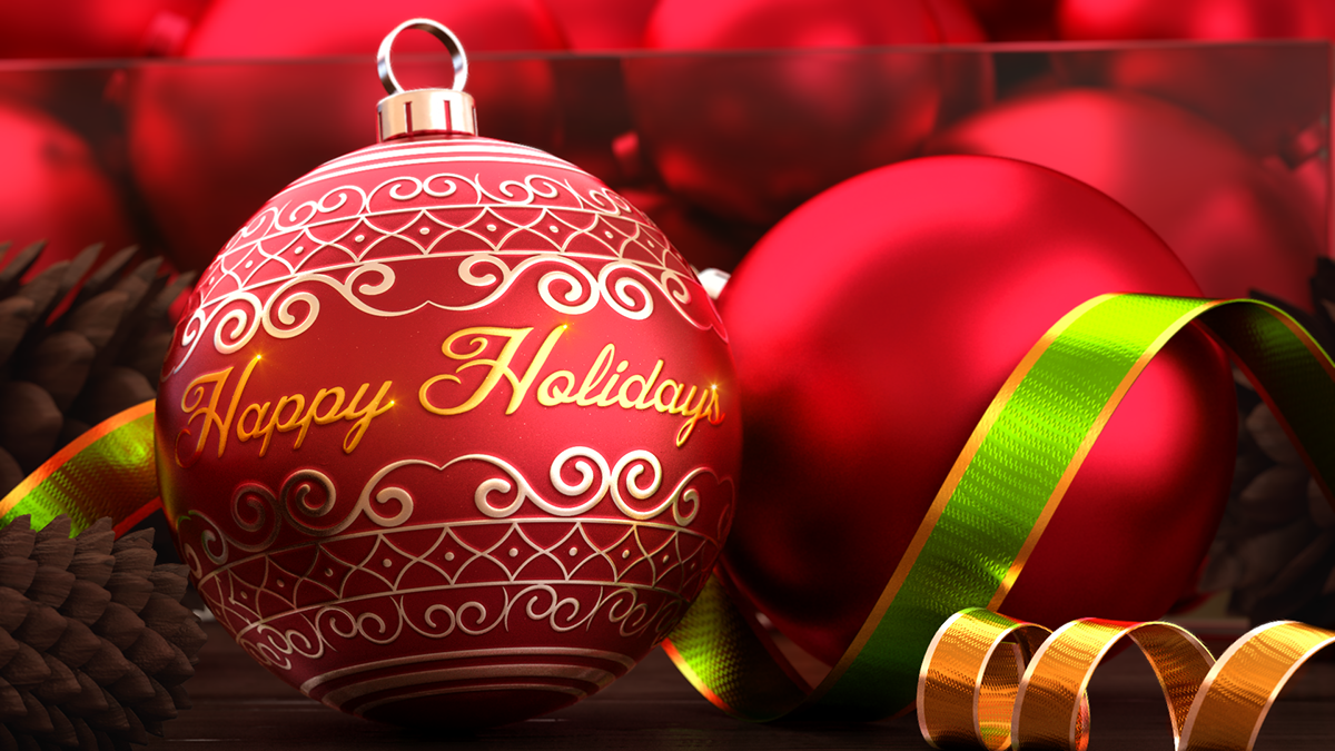 Happy Holidays dicember spheres chismas merry celebrations CGI 3D