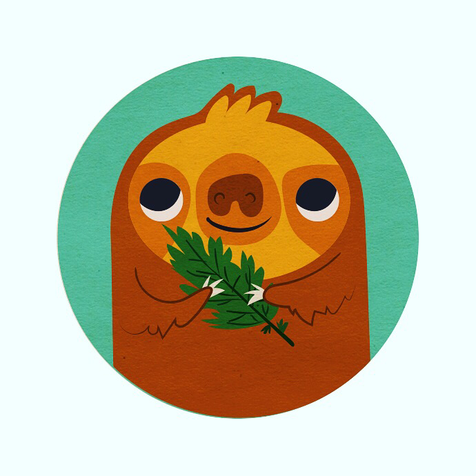 sloth art vector cute Packaging etsy magnets nomnomnon