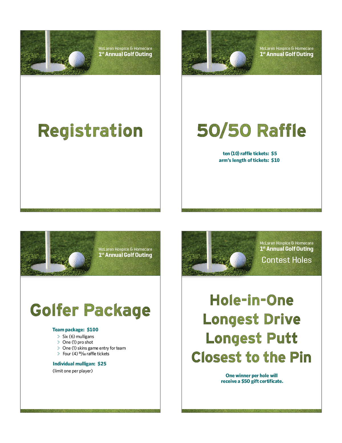 Adobe Portfolio golf non-profit fundraiser Outdoor Signage Special events Tournament Outing foundation engagement Donors donations constituency