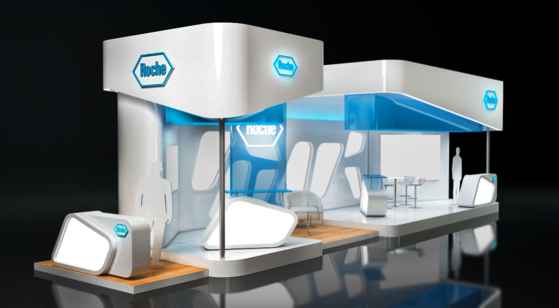 3dmax booth Stand Exhibition  roche medical