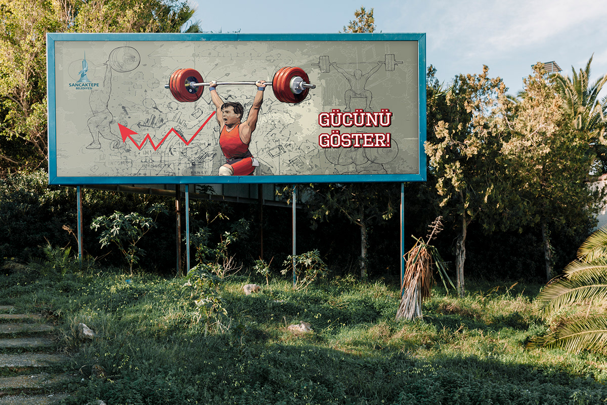 spor activity design graphic billboard Outdoor advertisement Exhibition  Street Drawing 