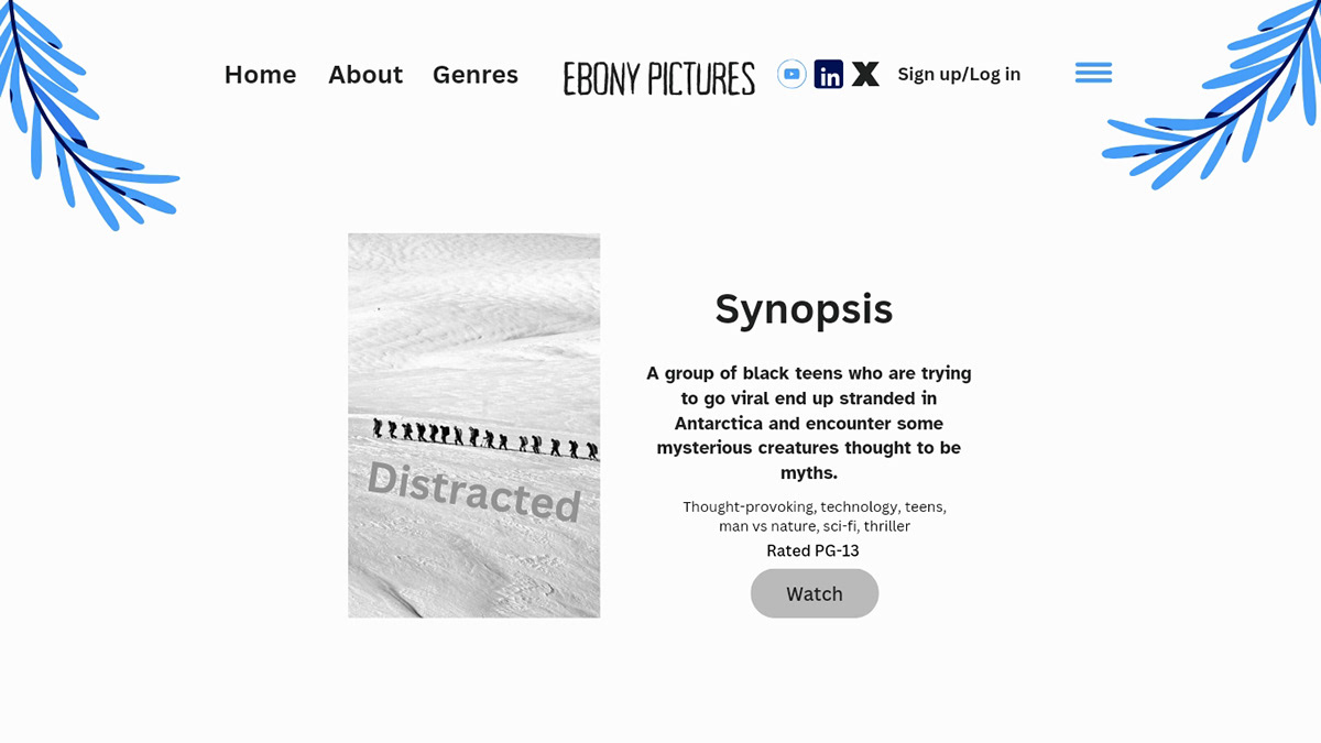 Website ui design canva SYNOPSIS marketing   representation Web Design  black owned movie ideas movies and tv