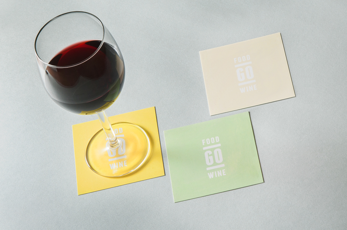 Food  wine menu Icon business card coaster