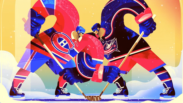 Canadiens de Montréal hockey Montreal motiondesign vector Character design  fight NHL snowball winter
