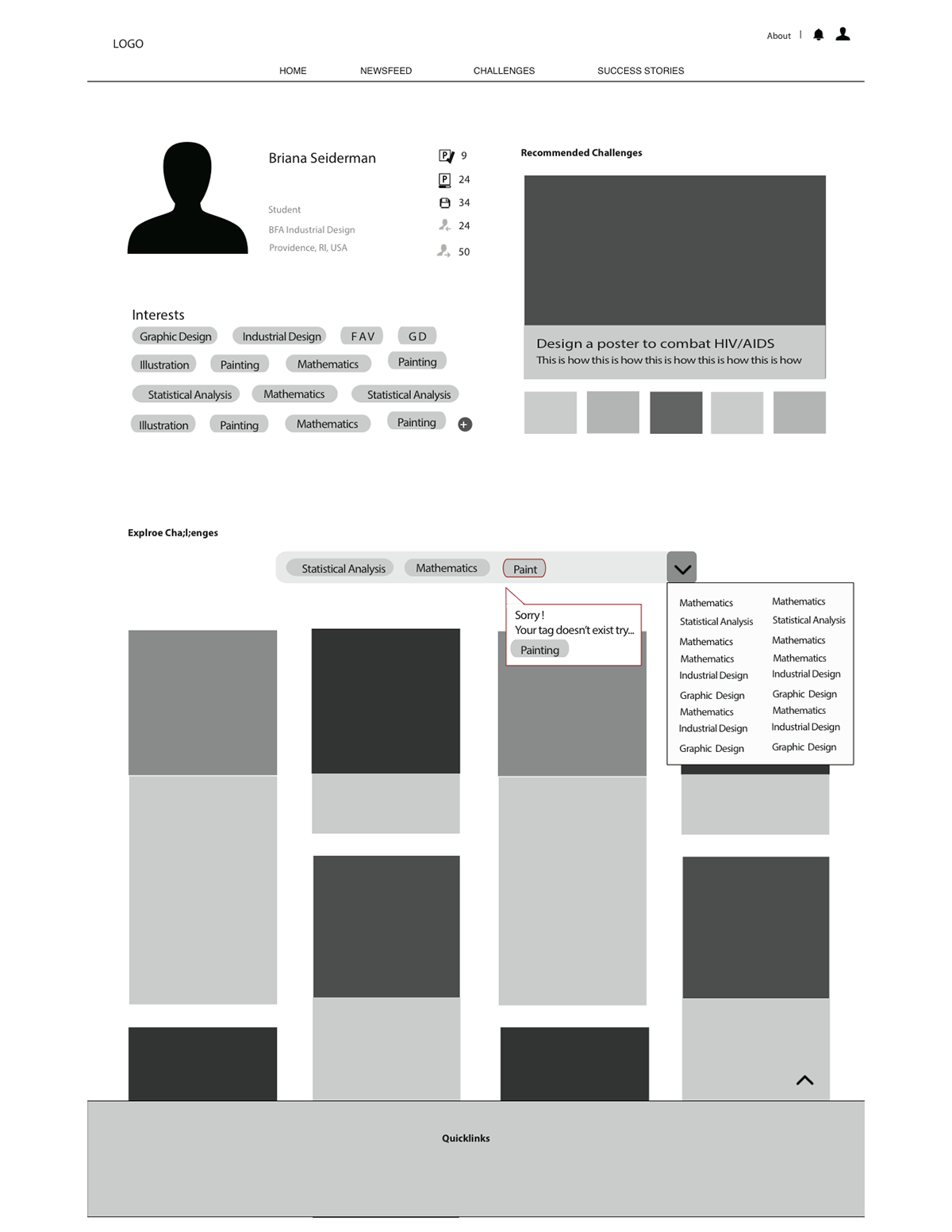 Webdesign NGO student Platform sponsors sponsored UI ux interaction profile graphics graphicdesign