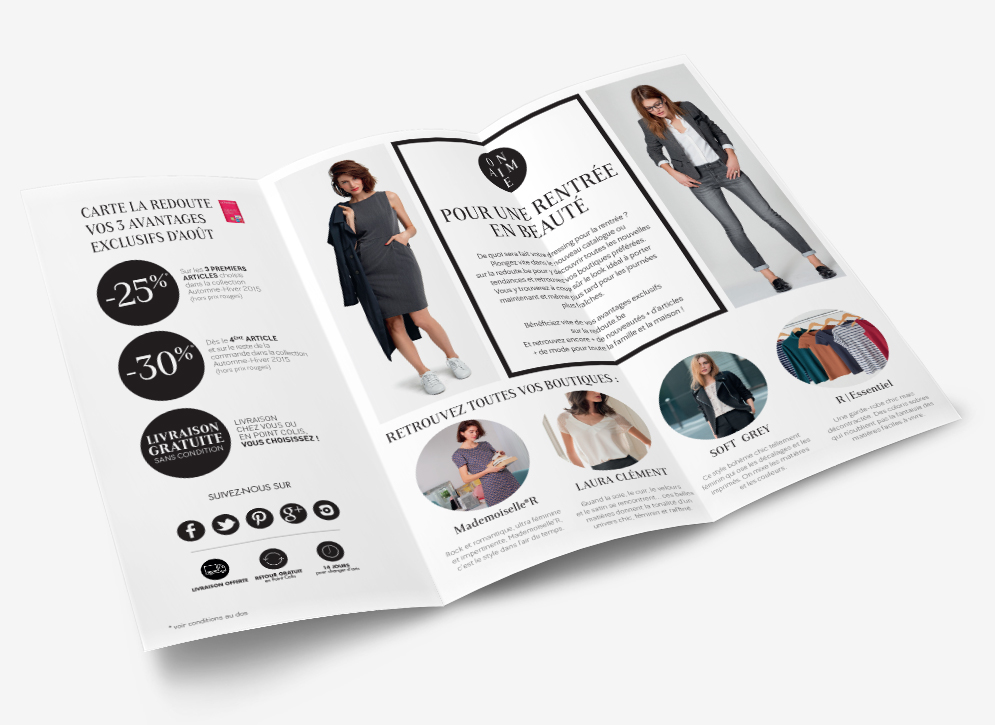 brochure leaflet La Redoute Mode flyer vêtements Prêt-à-porter design