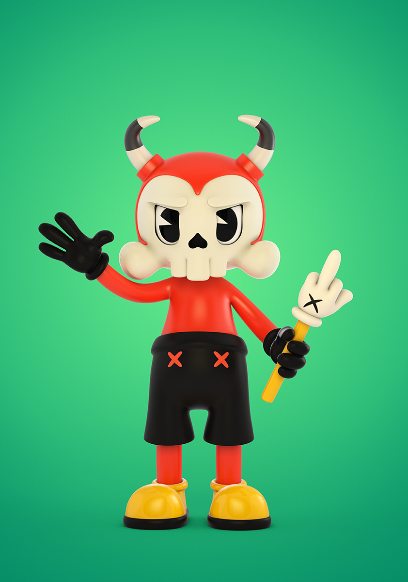 characterdesign toydesign cartoon demon devil 3D ILLUSTRATION  theodoru popartoons