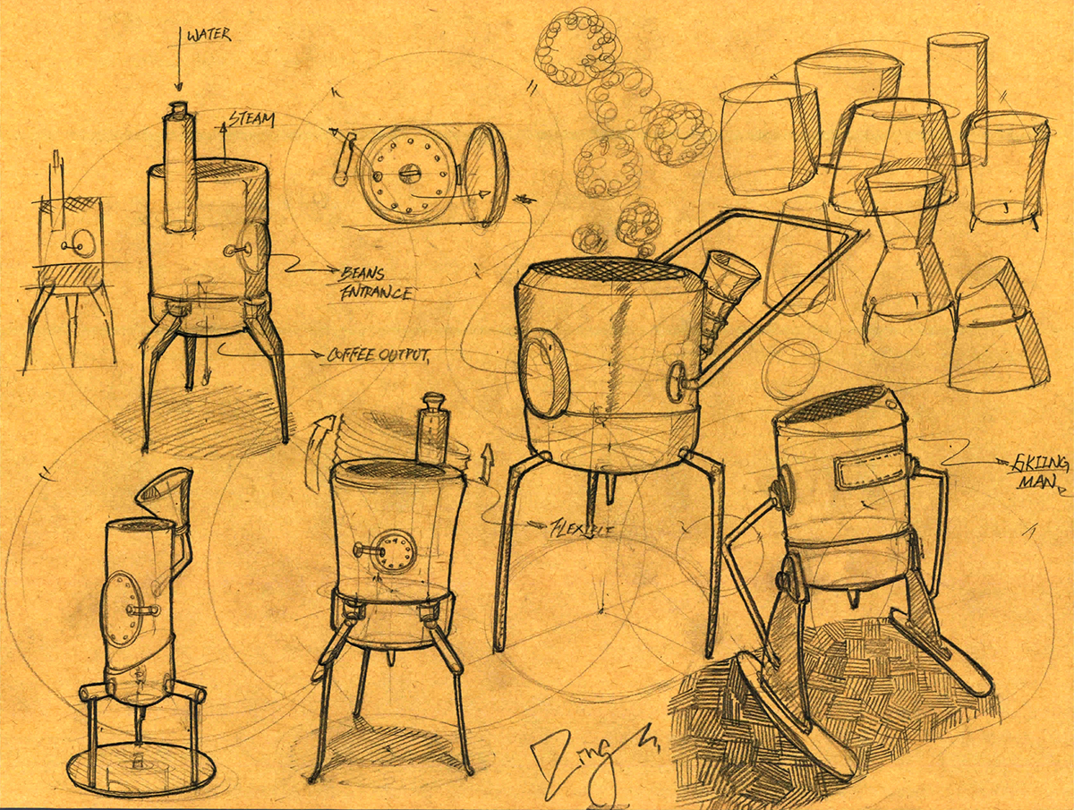 sketch Coffee machine styling 