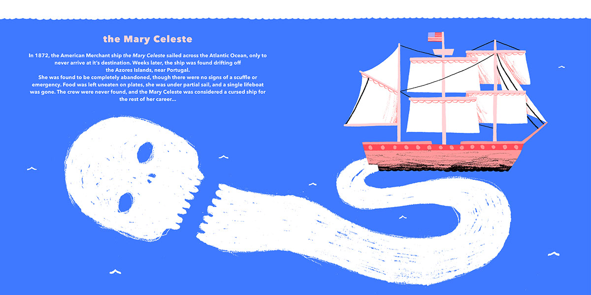 book Ocean boat Mary Celeste kraken davy jones Bermuda Triangle colour color