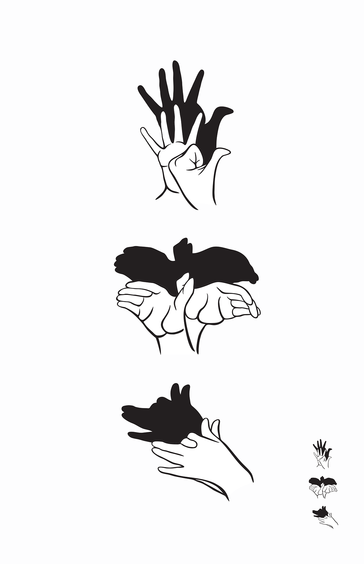 shadow puppets hand symbols symbols hands