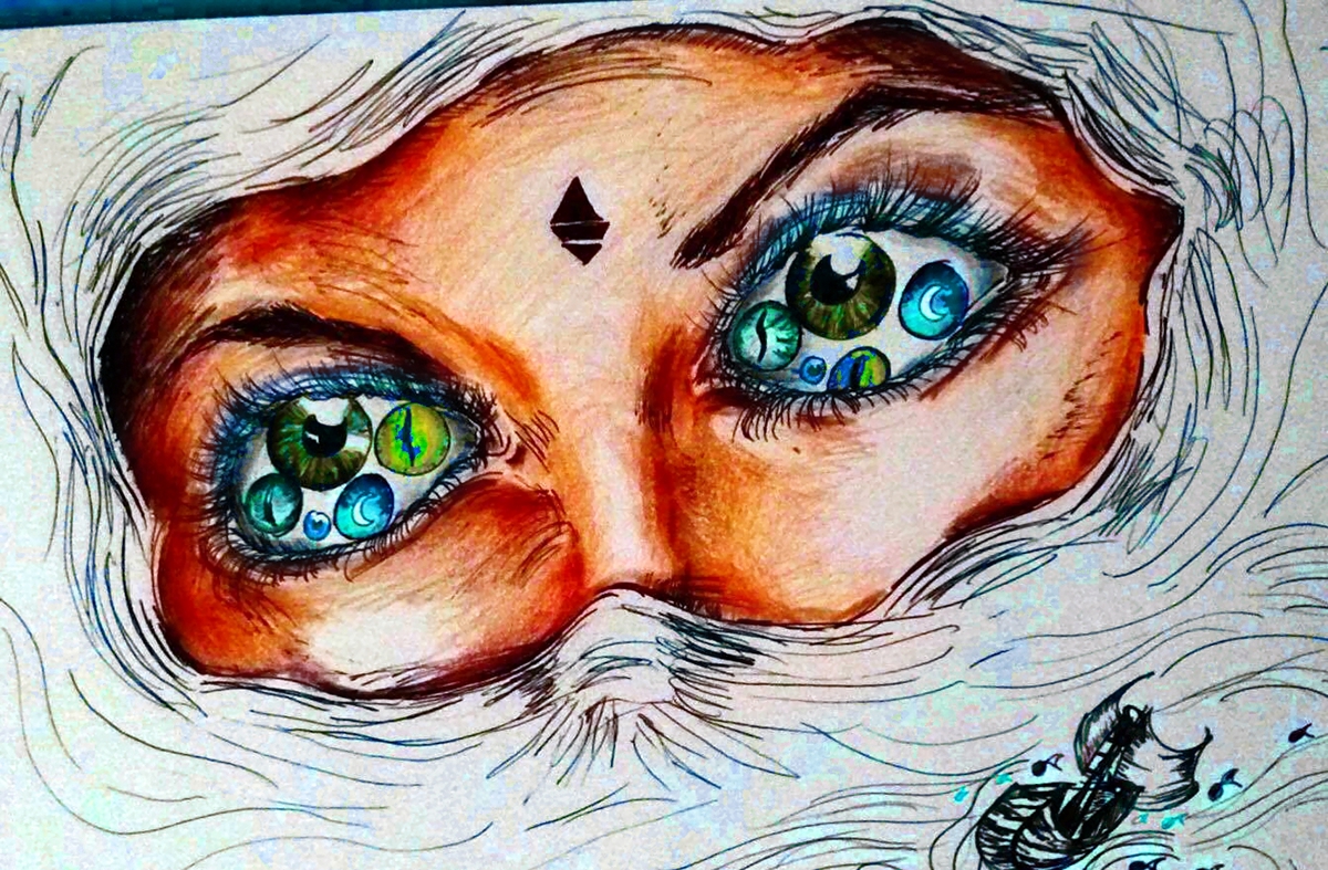 is called "steal eyes". Change shape according to the eyes he is using. He also keeps the memories Creativity Character Magic   sea