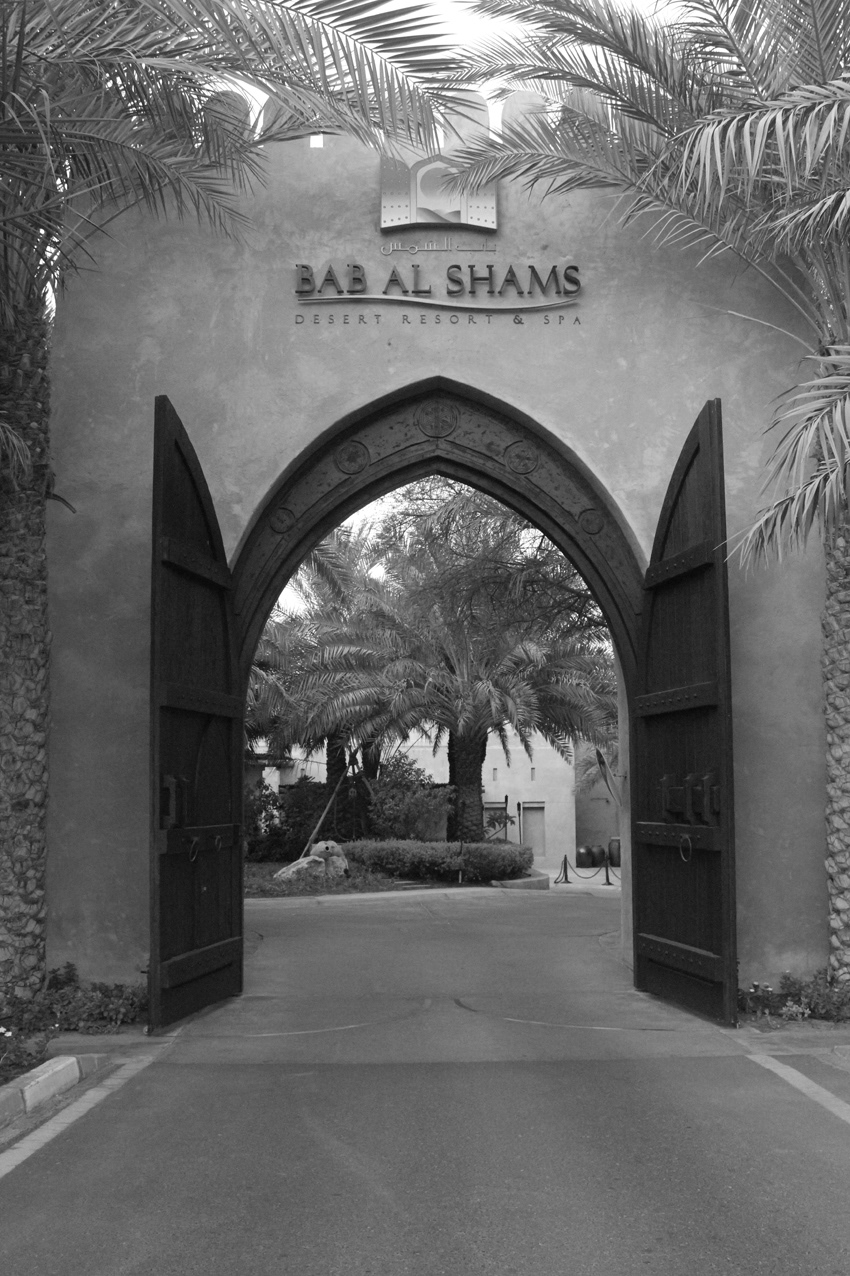 Bab Al Shams desert resort black and white arabic Meydan luxury lantern traditional