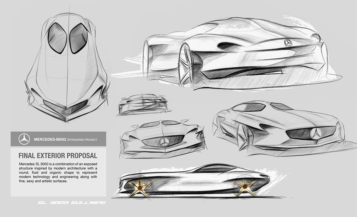 design automotive   car sketch Degital Render Industrial Designing  automotive designing mercedes-benz
