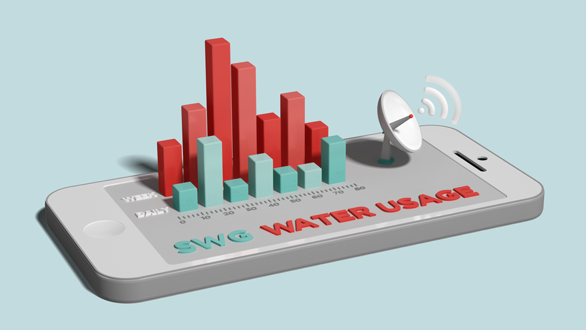 Smart water grid infographic isometiric othographic 3D modeling