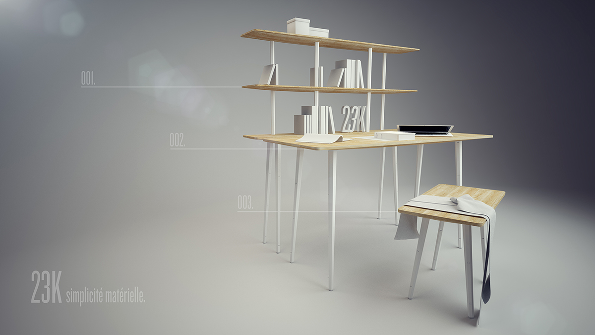23k furniture maple aluminium cardboard Technicomb yannick golay ultra-light