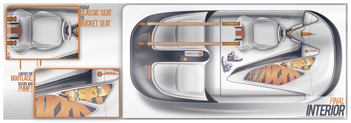 automotive   design Interior cobranding sketching rendering