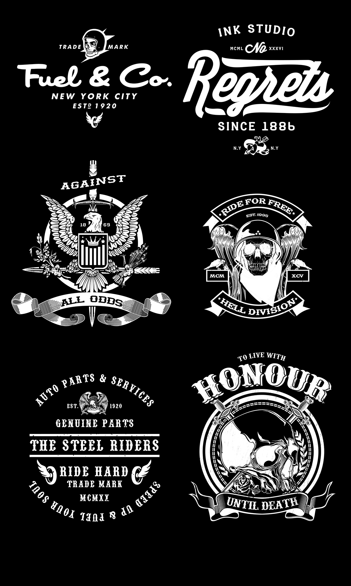 logo typo Icon biker symbol motorcycle tshirt tee skull nautical