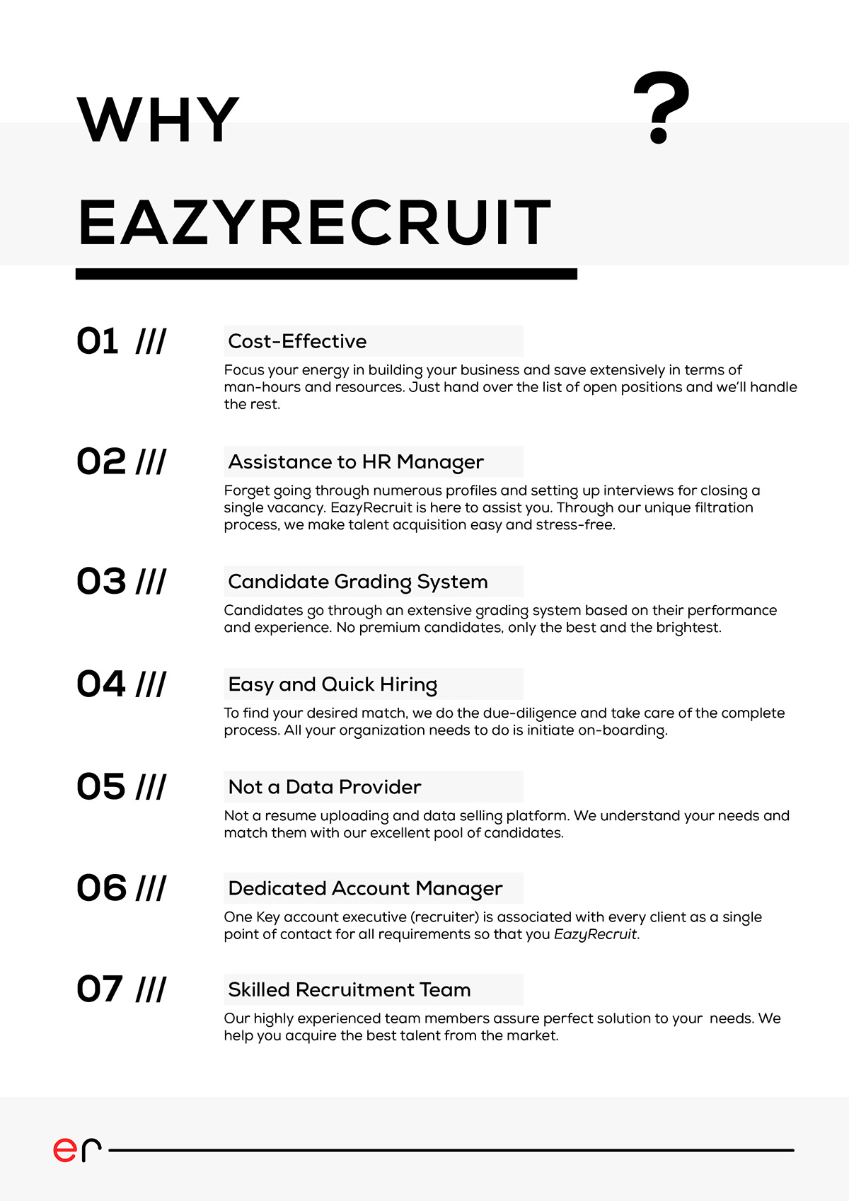 brochure 4 pager recruitment HR pemplate