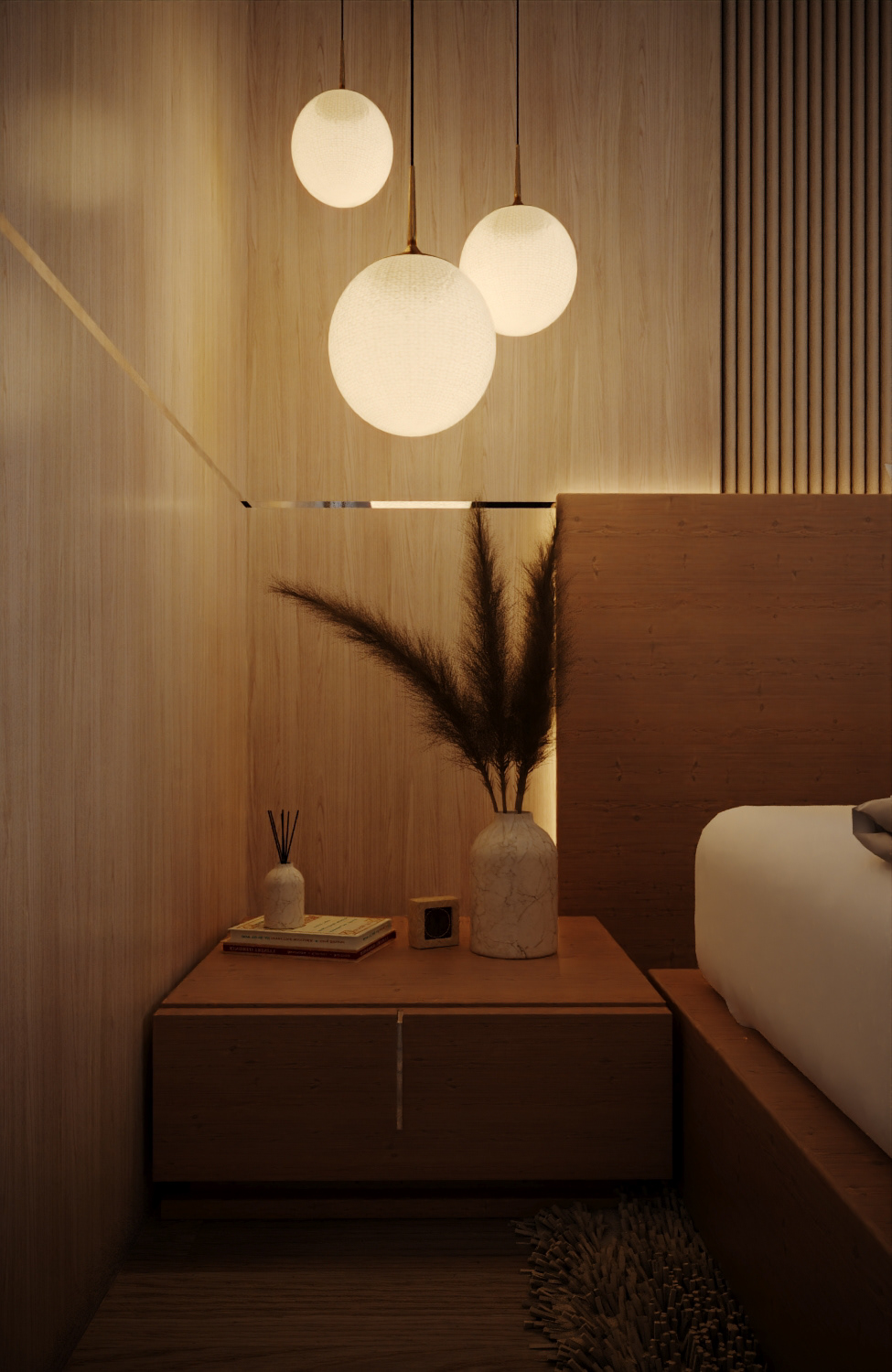 architecture art cairo design Interior japanese Minimalism bedroom residential visualization