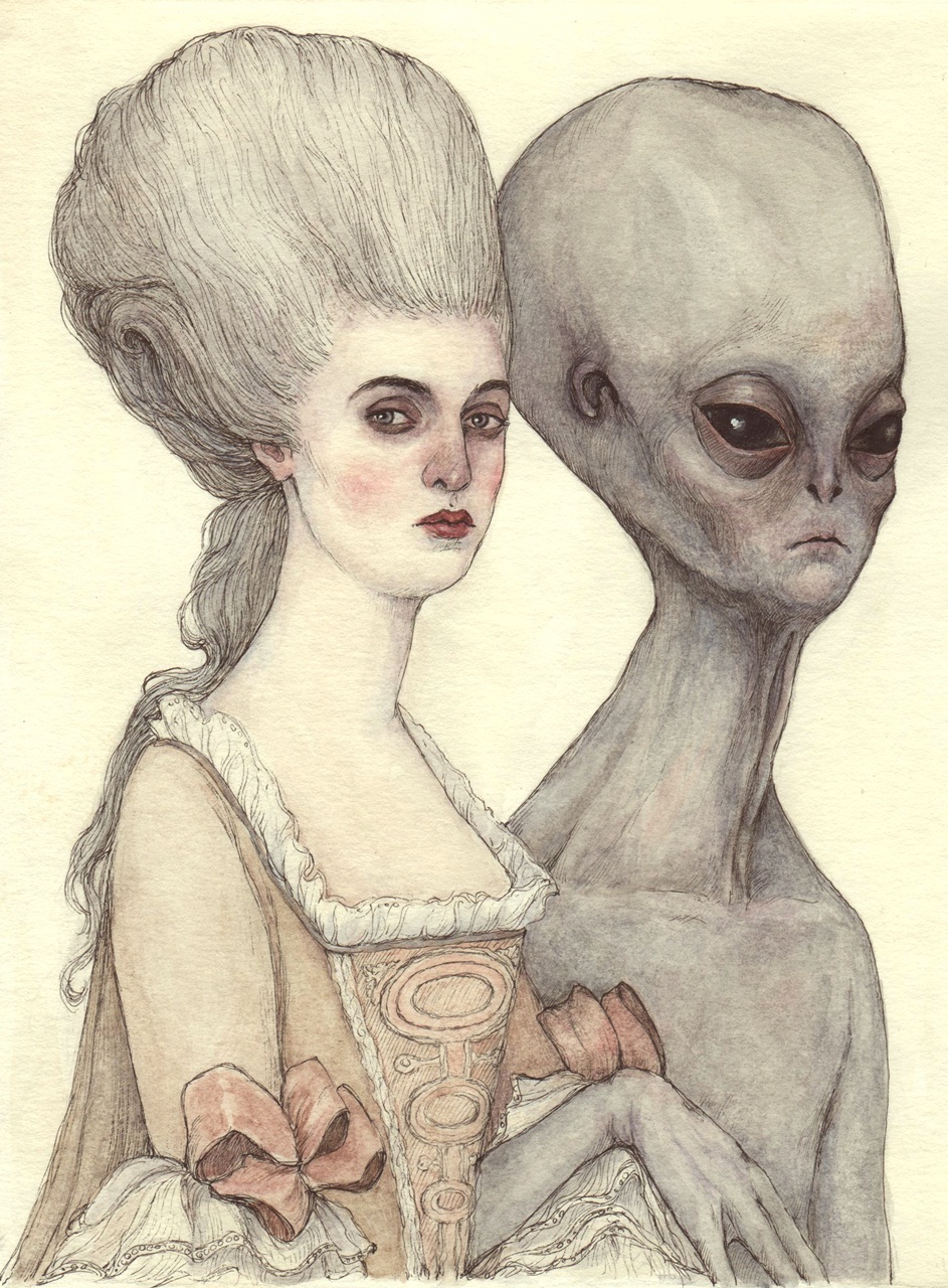 watercolor baroque extraterrestrial