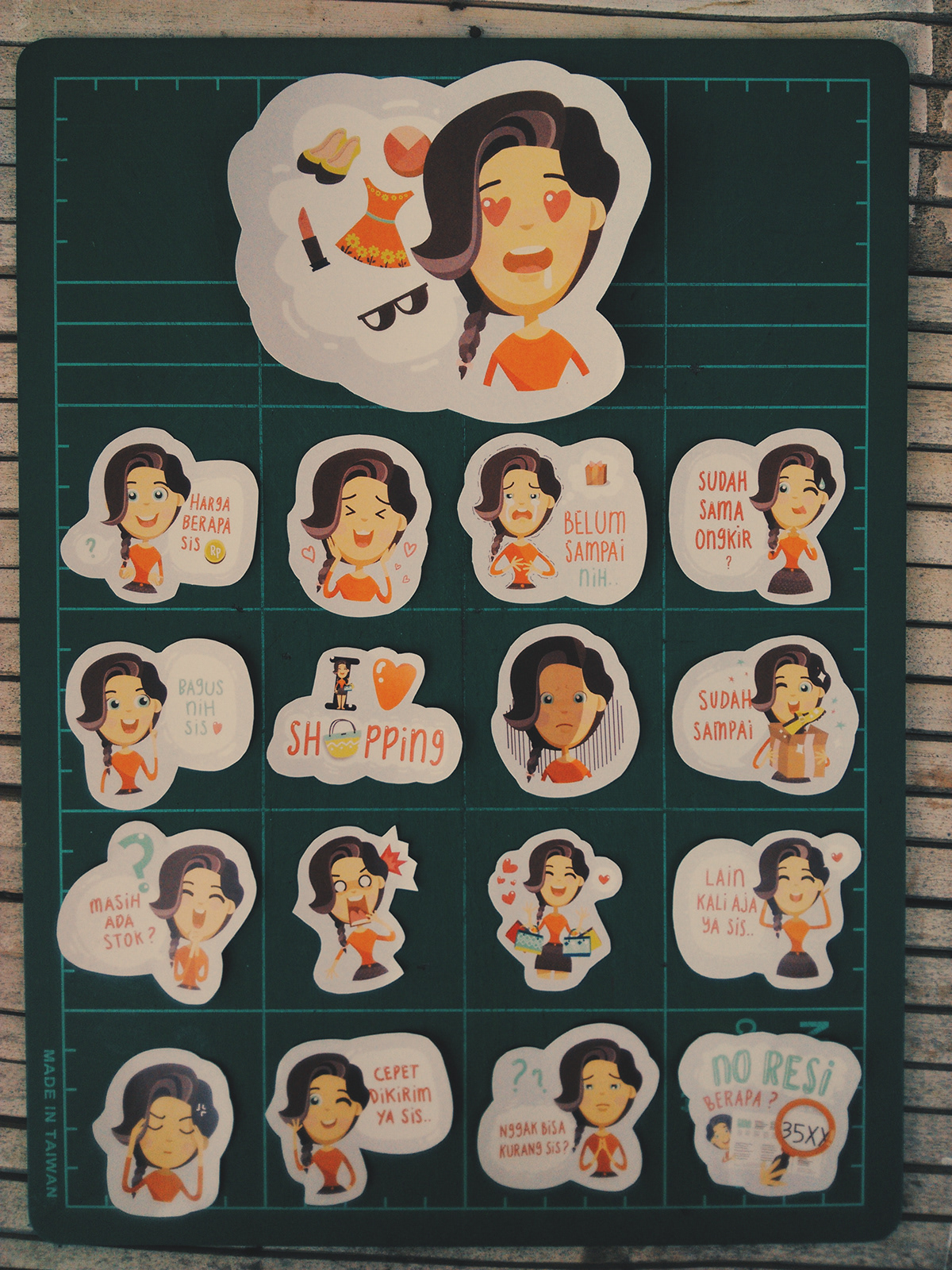 kleo klara Shopping sticker indonesia cute vector bahasa online Belanja cartoon Emoticon transuction buyer seller