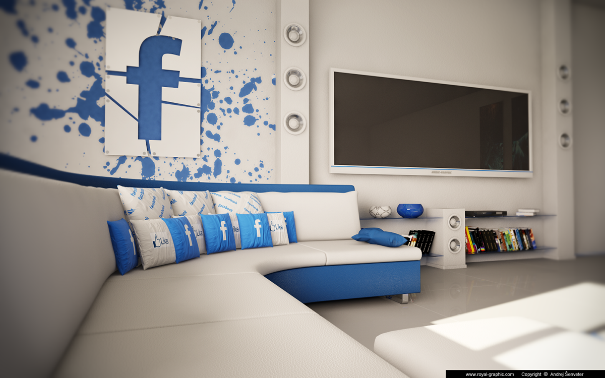 royal-graphic facebook living room living room cinema 4d c4d 3d vray Interior Render 3D model c4d visualization design graphic andrej šenveter 
