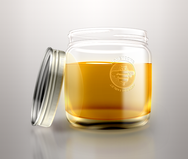 honey yellow metal clear glass