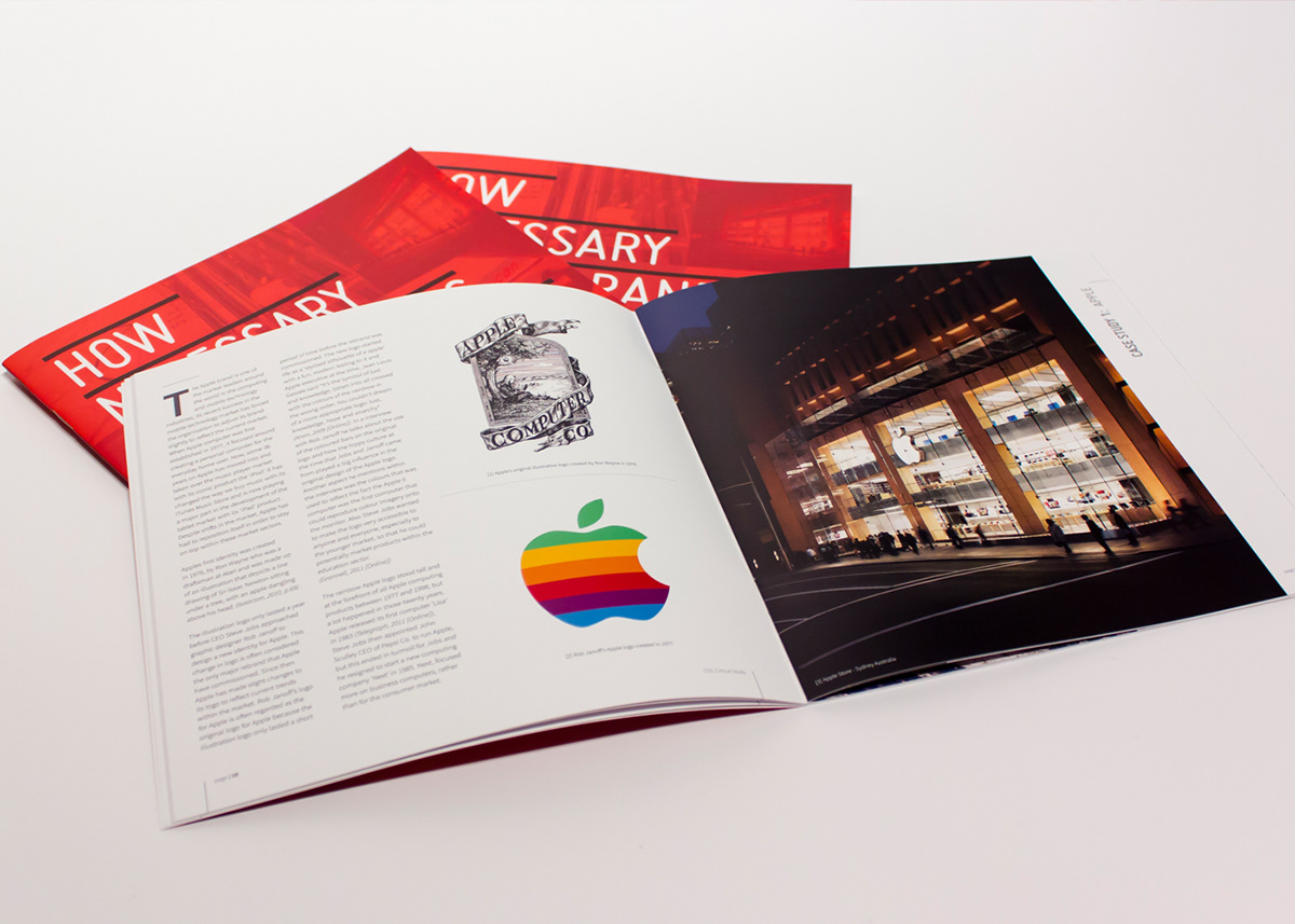 editorial design Booklet brochure publication brands logo American Airlines apple rebranding Rebrand print student