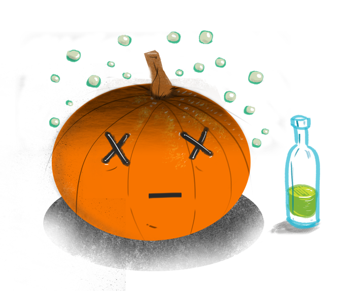 Halloween infographic pumpkins myths Coupons qaaim goodwin qaaim orange pattern skulls