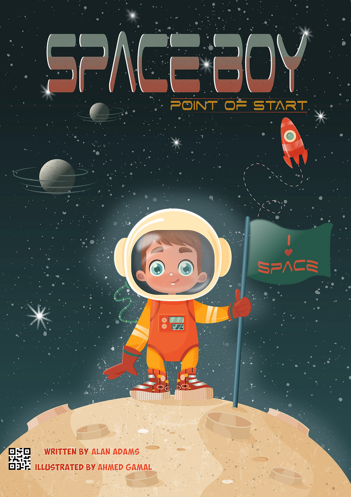 children's book book cover kids story book illustration Cartooning  Space  Character adventure Ahmed Gamal احمد جمال