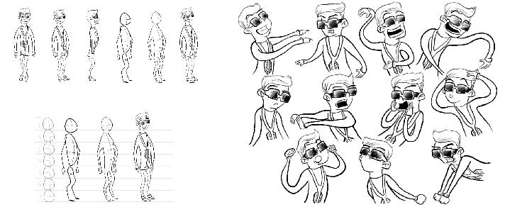 cut out diseño de personaje diseño de personajes color script storyboard preproducción en animación animacion