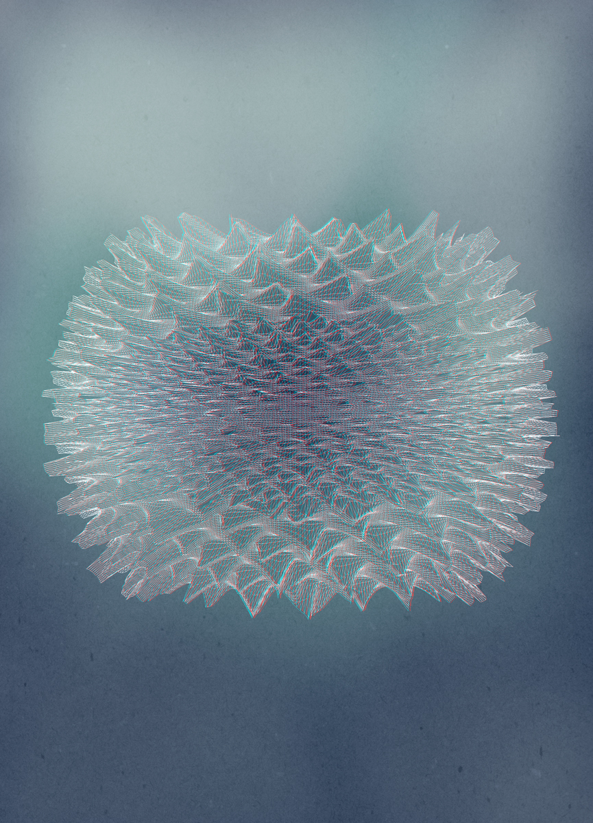 stereoscopic 3D microbe organism processed experimental pattern sphere scientific