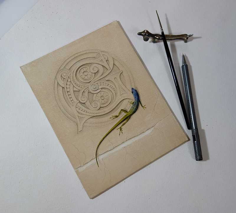 lettering initial silverpoint