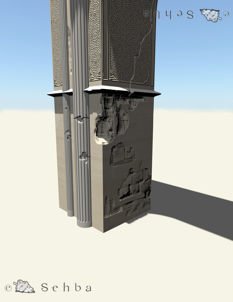 Vue10 Fantasy gate tomb digital illustration 3D environment