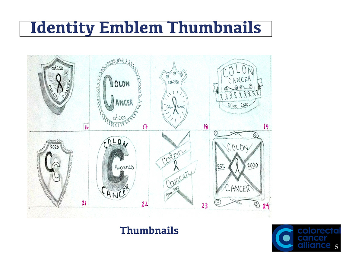 Thumbnail sketches used to create the final company shield.