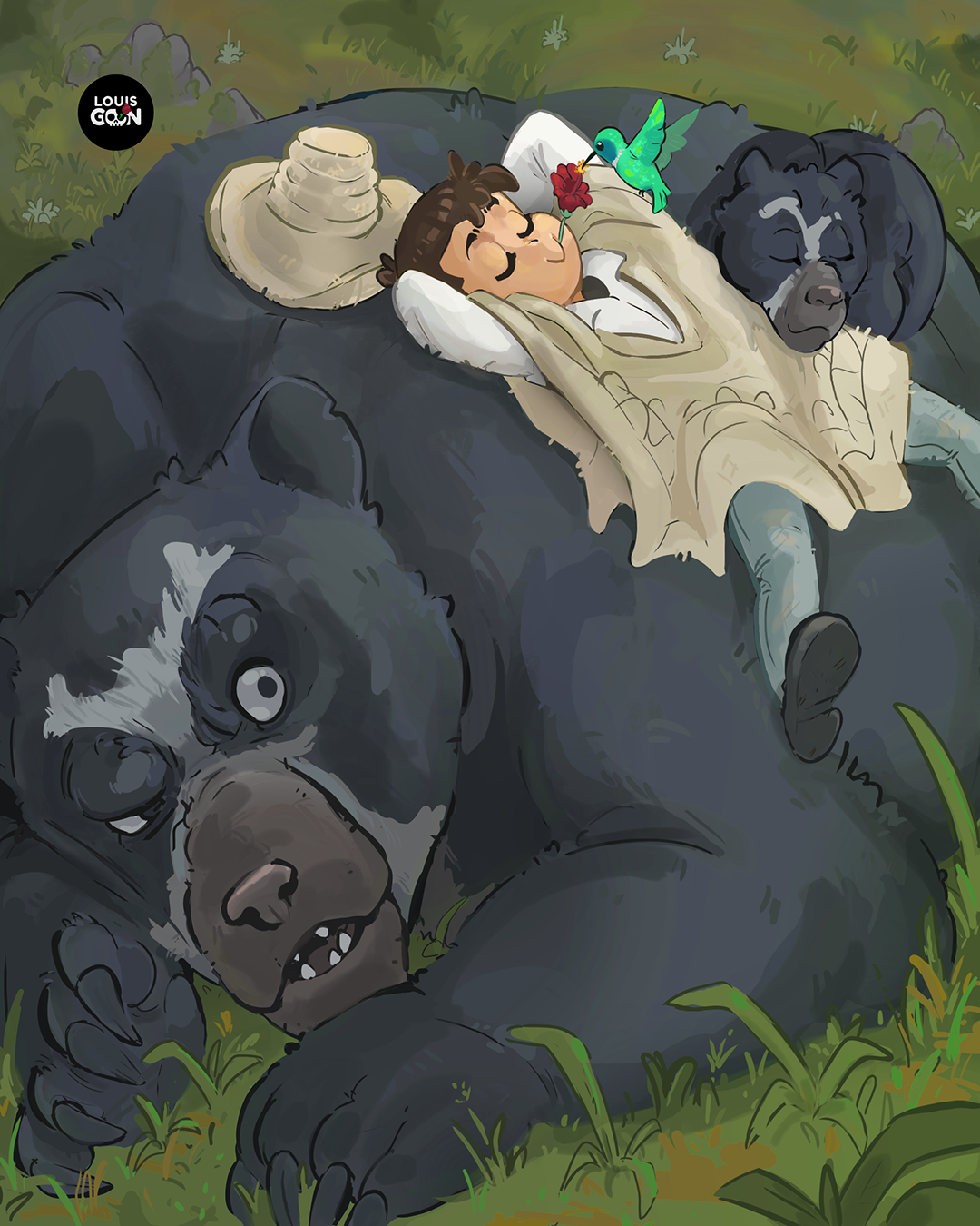 bear Andean andino oso Andes niño cartoon digital illustration cute spectacled