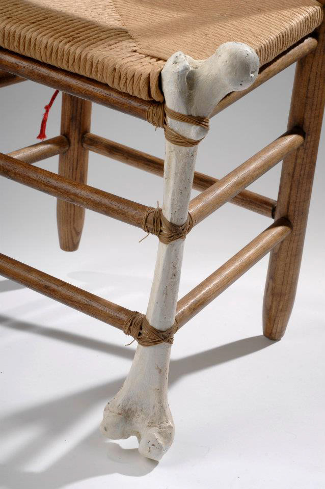 sculpture bone  chair  genocide