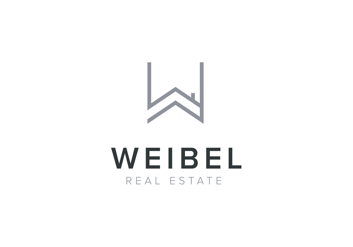 geometric letter W lettermark logo property real estate roof